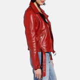 Red Leather Jacket Womens