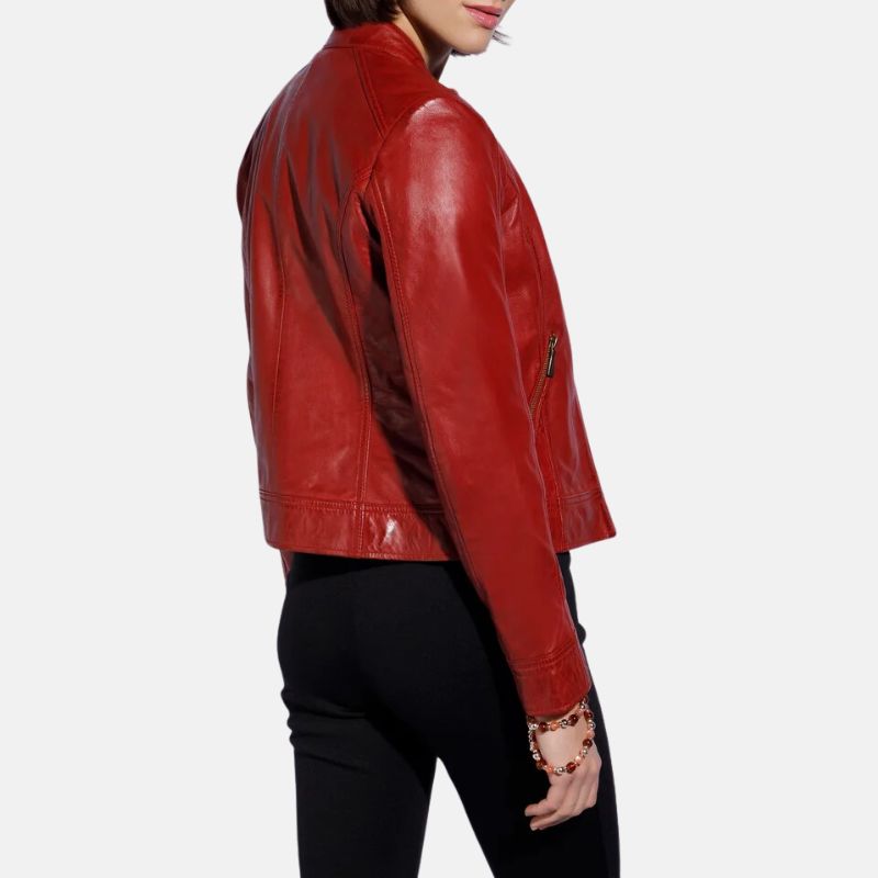 Womens Red Leather Jacket