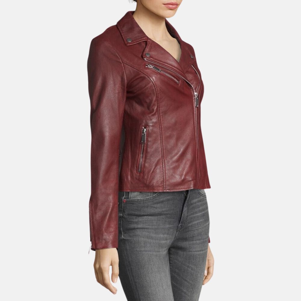 Womens Leather Moto Jacket