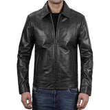 John Reeves Black Biker Leather Jacket