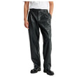 Relaxed Fit Black Leather Pants Mens