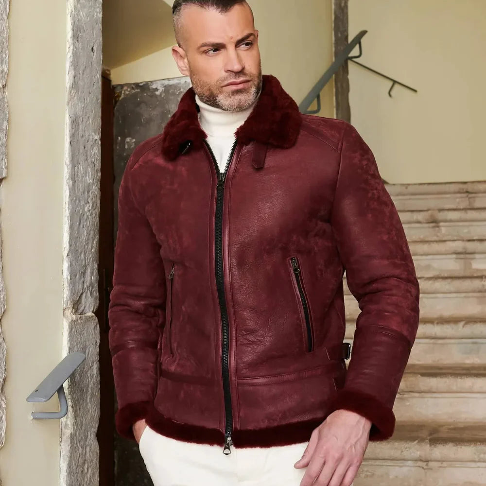 shearling-leather-jacket-maroon