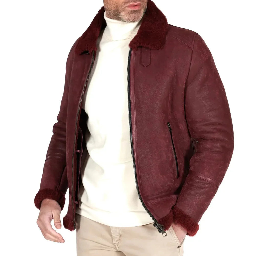 shearling-maroon-leather-jacket