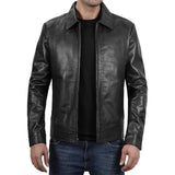 John Reeves Black Biker Leather Jacket