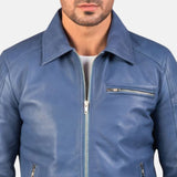 Blue Leather Jacket Mens