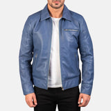 Blue Leather Jacket Mens