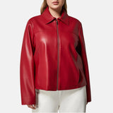 shirt-collar-red-womens-leather-jacket