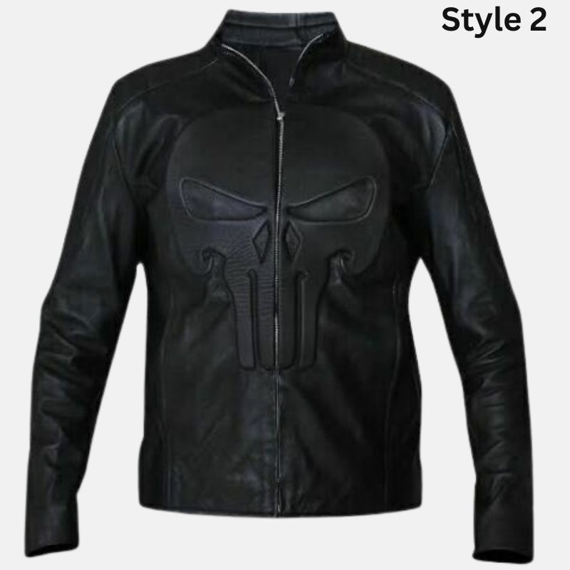 Adults Skull Biker Leather Jacket Halloween Costume