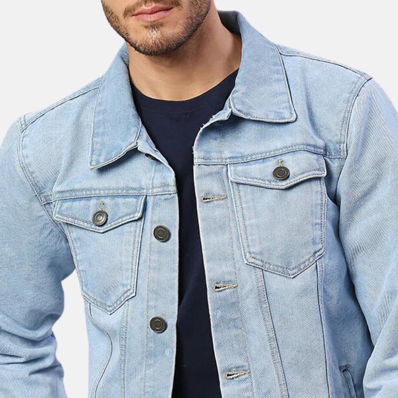 Sky Blue Classic Denim Jacket Mens