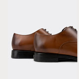 Toe Cap Tan Brown Oxford Shoes For Men's