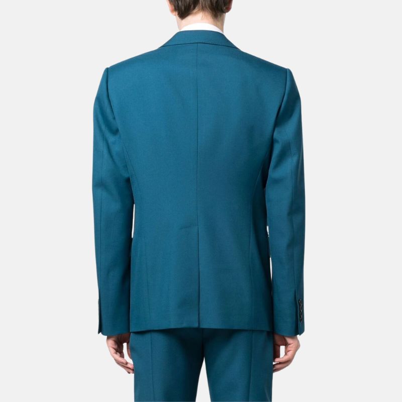 Teal Blue Tailored Fit 2 Piece Suit For Men