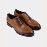 Toe Cap Tan Brown Oxford Shoes