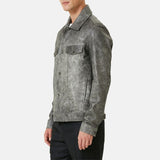 Mens Grey Leather Jacket