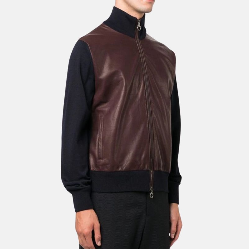 turtle-neck-maroon-bomber-jacket-for-men