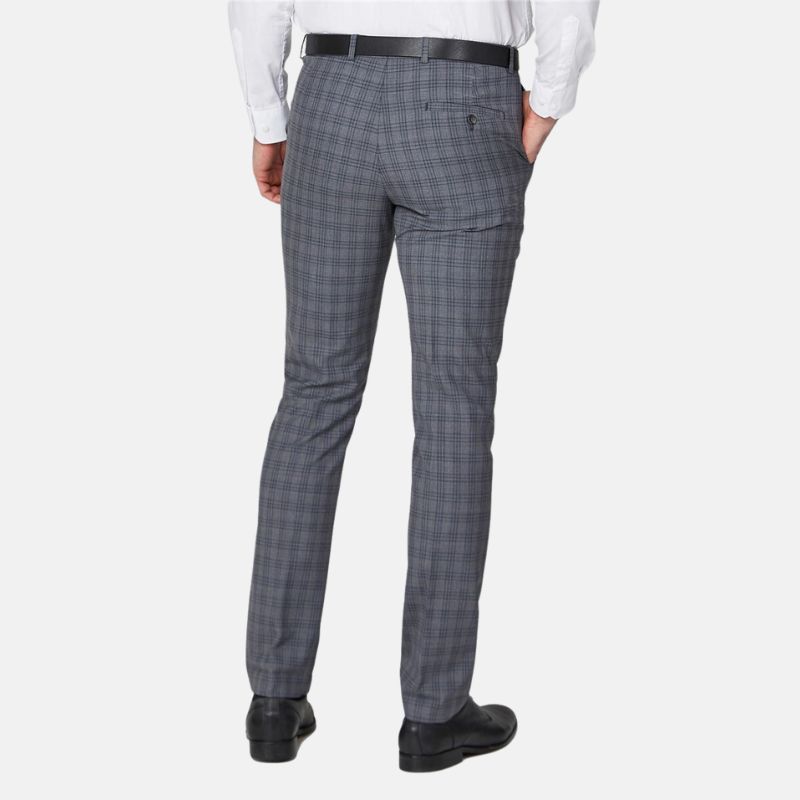 Light Grey Check Pattern Tweed 3 Piece Suit For Mens