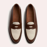 Two Tone Leather Penny Loafers