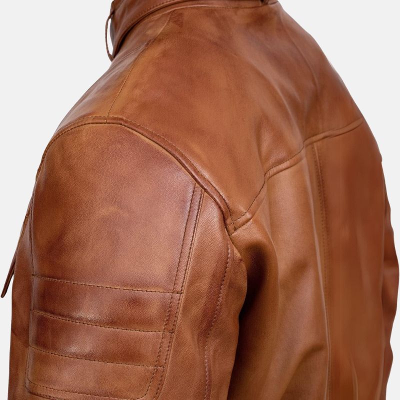 Mens Vintage Cafe Racer Brown Leather Jacket