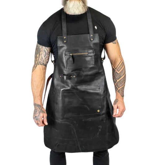 Mens Water and Fire Resistant Genuine Leather Welding Apron