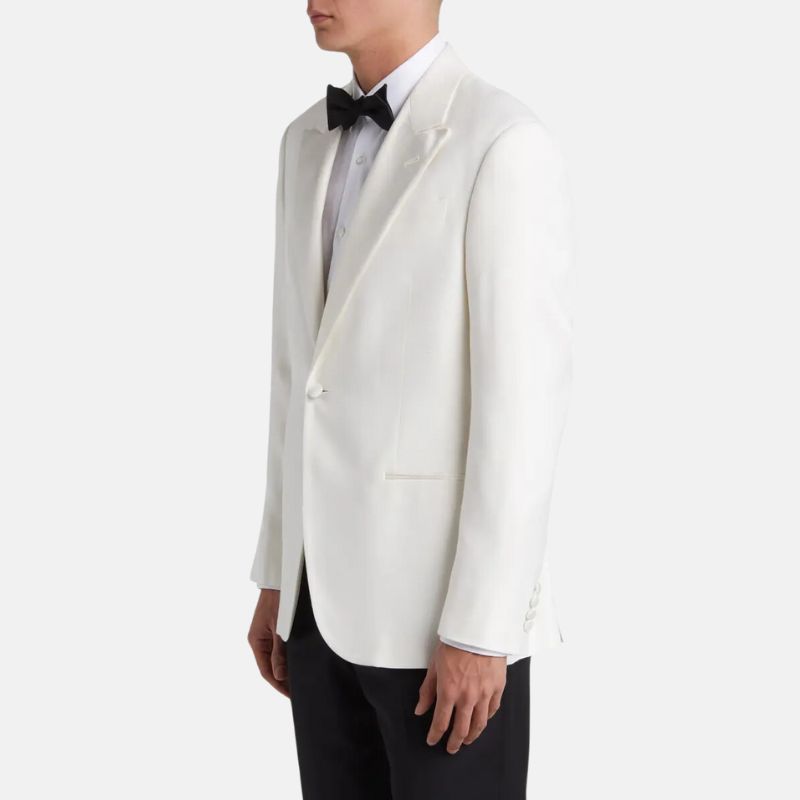 White 2 Piece Peak Lapel Suit