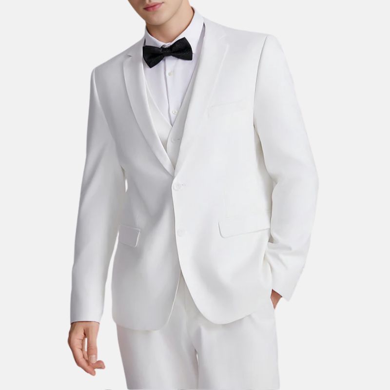 White 3 Piece Mens Formal Suit