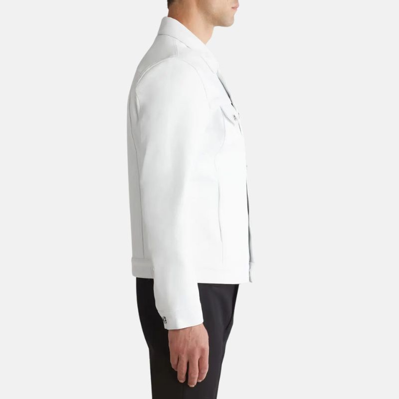 White Leather Jacket Mens