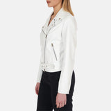 White Leather Jacket Womens