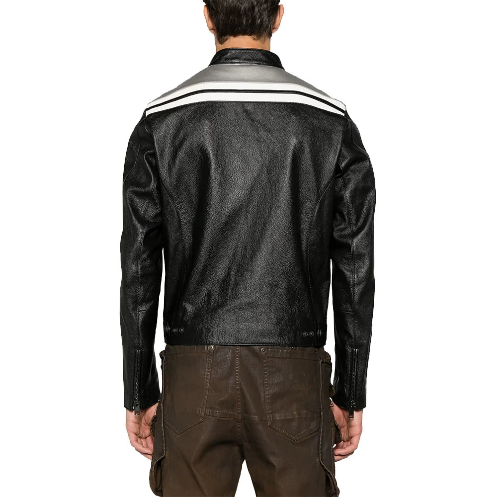 white-stirp-leather-jacket