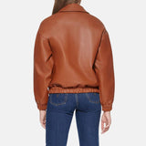 Brown Bomber Leather Jacket