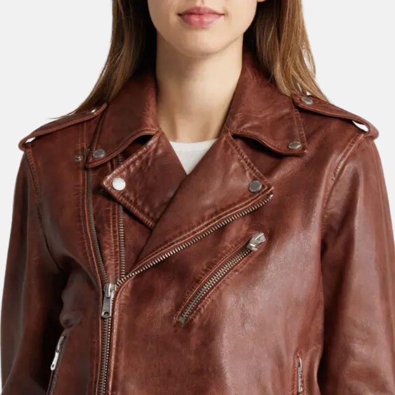 Brown Leather Motorcycle Jacket