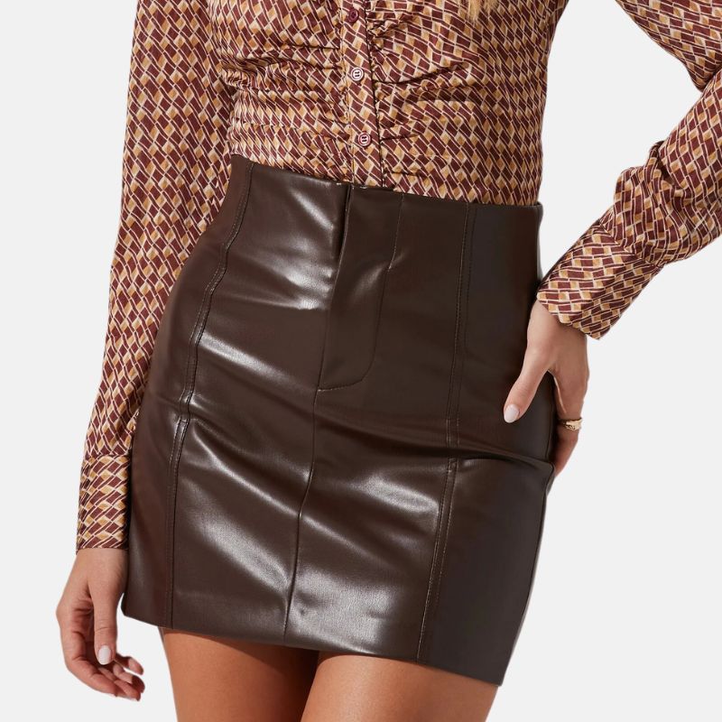 Brown Pant Style Mini Skirt