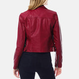 Dark Red Leather Motorcycle Jacket