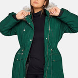 women-forest-green-fur-trim-hooded-parka-coat