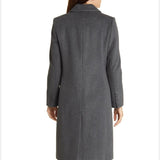 Women's Grey Lapel Collar Wool long Coat