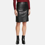 Leather Pencil Midi Black Skirt