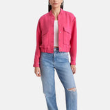 women pink bomber jacket