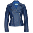 Quilted Royal Blue Leather Jacket