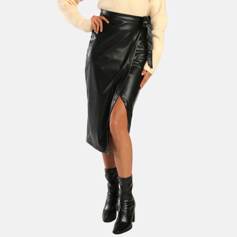 Midi Leather Skirt