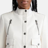 White Moto Leather Jacket