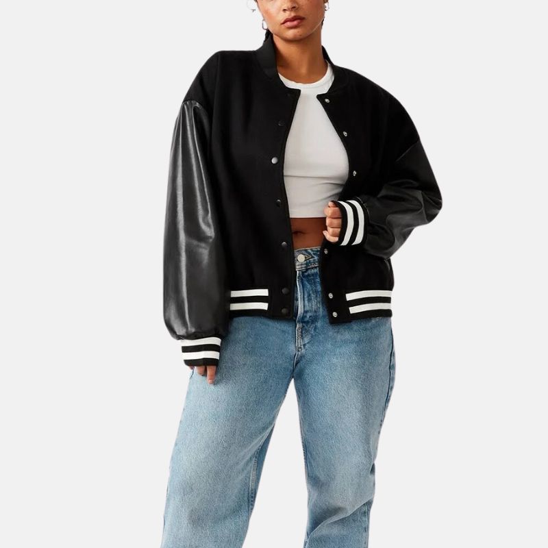 womens-black-lettermen-bomber-jacket-with