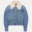 Womens Blue Denim Jacket With Fur Collar