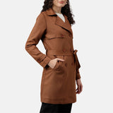 Brown Cotton Trench Coat