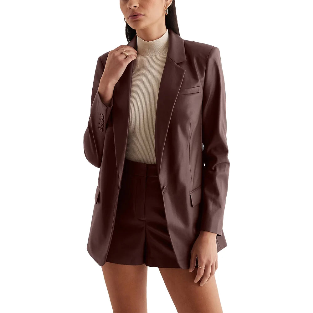 womens-brown-leather-blazer