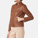 womens-casual-brown-leather-jacket