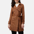 Womens Coffee Brown Cotton Trench Coat