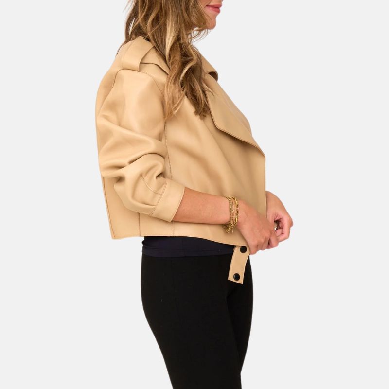 Womens Beige Leather Jacket