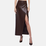 womens-dark-brown-leather-midi-skirt