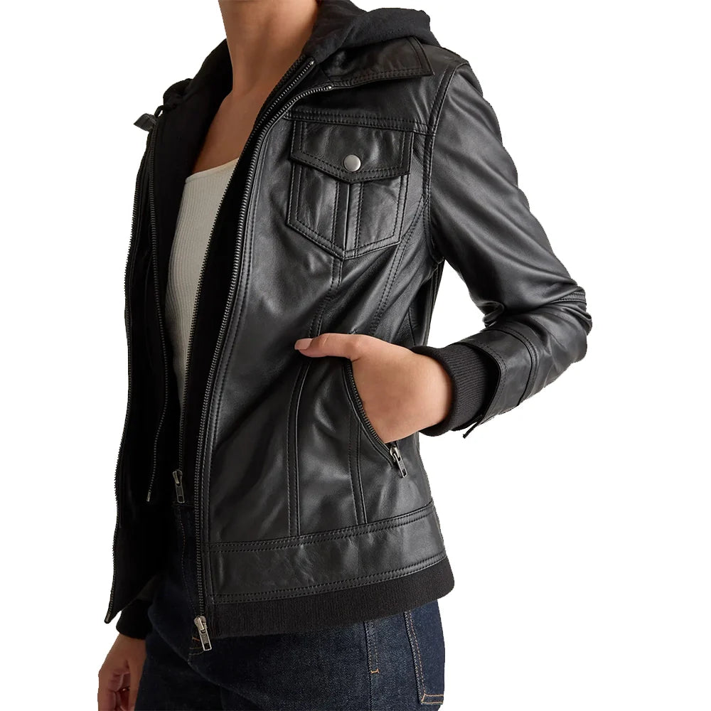 womens-hooded-black-leather-jacket