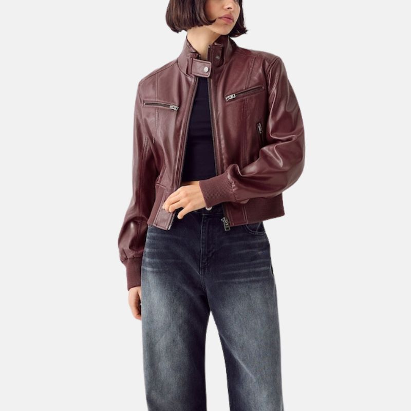 womens-maroon-cafe-racer-leather-jacket