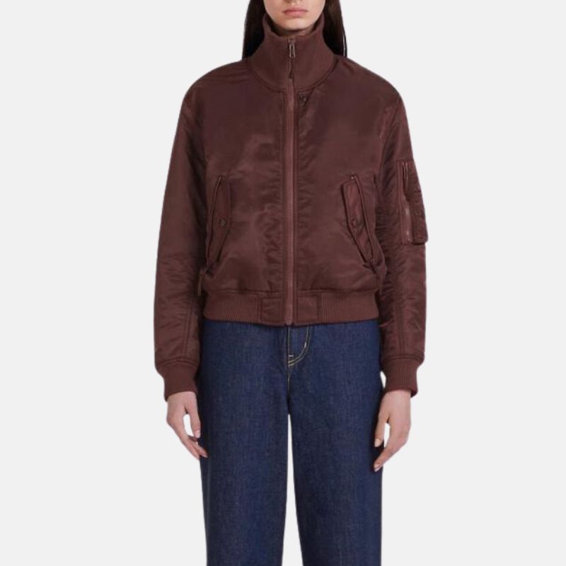 womens-maroon-cropped-leather-bomber-