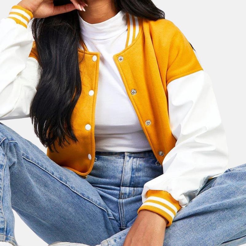 womens-mustard-satin-bomber-jackets